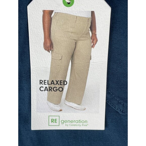 RE generation By Celebrity Pink Womens Size 24 RELAXED Cargo Pants Blue - Picture 3 of 9
